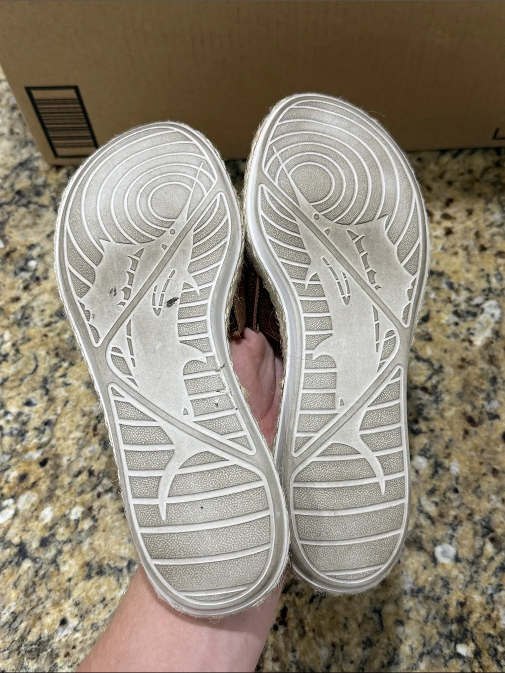 Tommy Bahama Brown Leather Slide Espadrilles